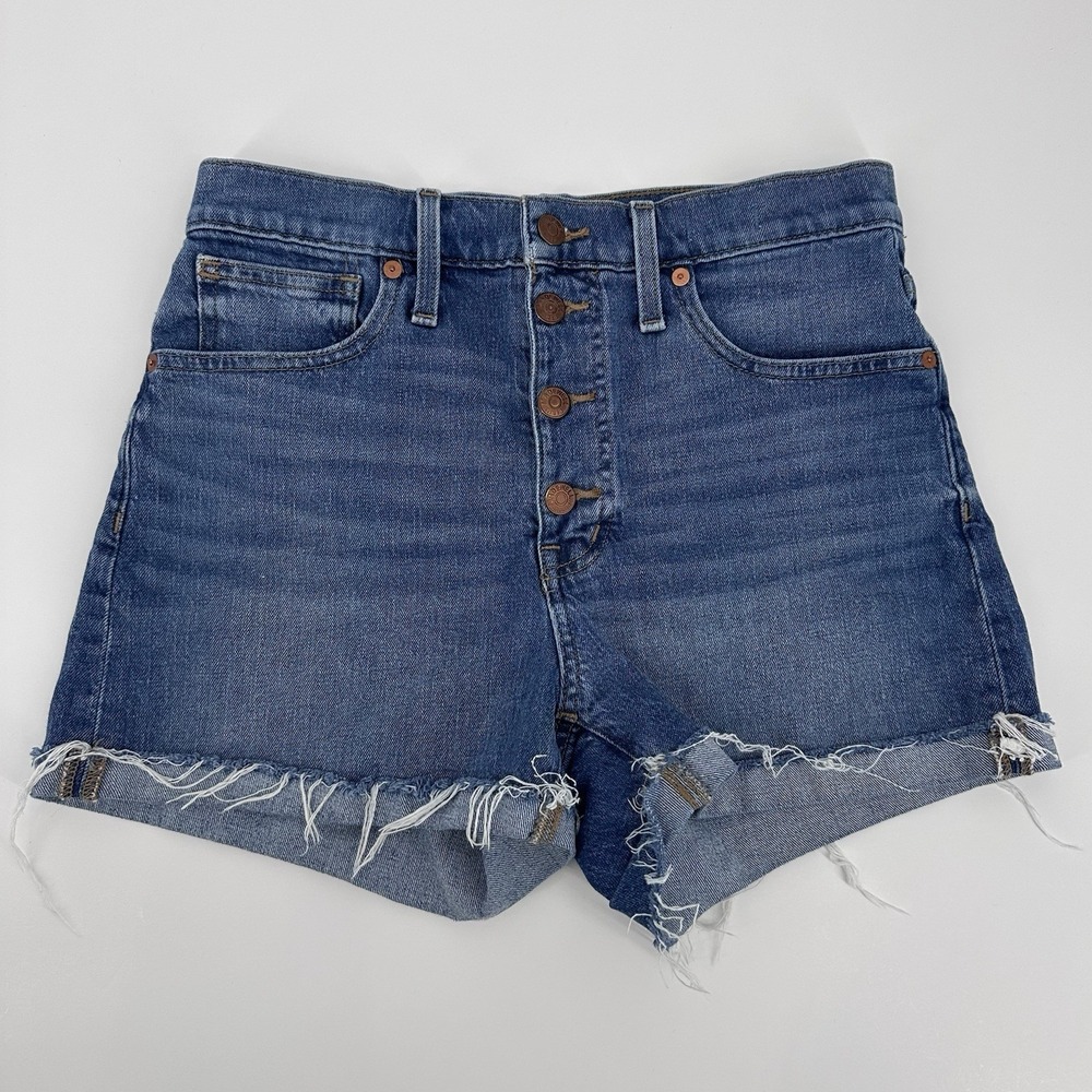 Madewell‎ High-Rise Denim Shorts in Burke Wash Womens Size Size 27 Button Fly